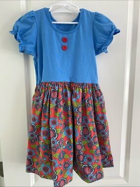 Girls Puff Sleeve Floral Dress size 7-8